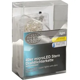 INDA-EXCLUSIV 3 Stück LED Lichterkette Stern je 40 Led-dlk111w-s-3stück