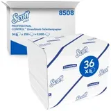 Scott Toilettenpapier, 2-lagig 8508 36 Toilet Tissue Weißes Klopapier für die Einzelblattentnahme, 1 Karton = 36 x 250 Blatt