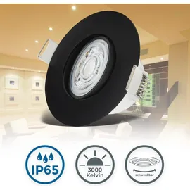 B.K.Licht Einbaustrahler 6er Set IP65 schwarz