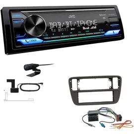 EHO JVC KD-X482DBT 1-DIN Autoradio Media Receiver Digitalradio DAB+ Bluetooth Amazon Alexa USB Einbauset passend für Skoda Citigo ab 2011