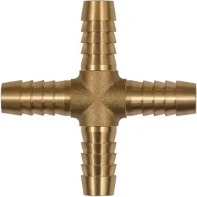 Riegler Kreuz-Schlauchverbindungsstutzen, für Schlauch LW 6 mm, Messing