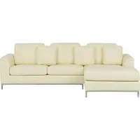 Beliani Ecksofa Leder beige linksseitig OSLO