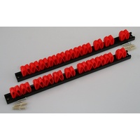 2er Set Werkzeug Wandleiste Werkzeugleiste Gerätehalter 2x 30cm Wandhalterung rot|schwarz