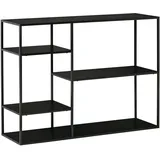 Homcom Standregal Bücherregal Lagerregal Aktenregal mit 5 offenen Fächern Küchenregal Metall Schwarz 120 x 35 x 87,5 cm