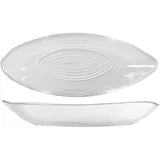 H&H 845543 Set aus 6 ovalen Tellern, rund, Glas, transparent, 24 x 9 cm