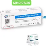 CLUNGENE Covid-19 Antigen Schnell-Selbsttest (Laientest) 40 Stück MHD 07/26| 8x 5er Pack | ID: 2099 | GRATIS parahealth Tests (5 Stück, MHD 12/25)