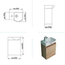 Alpenberger Waschbecken mit Unterschrank | Badschrank mit Softclose | Badmöbel Set
