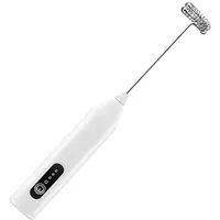 tiyiyok Milchaufschäumer Stab, Elektrischer Milchaufschäumer, Milk Frother, Milchschäumer, Ideal Zum Rühren Von Milch, Eiern, Sahne, Latte, In der Küche Oder Unterwegs (Weiß)
