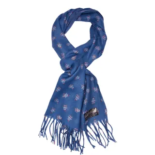 BRUBAKER Cashmirillo Schal - 30 x 180 cm Lang Leicht Warm und Kuschelig - Herbst und Winter Kuschelschal - Stola Tuch Weihnachtsschal mit Fransen für Damen und Herren - Weihnachten Blau - Einheitsgröße