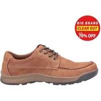 Hush Puppies Tucker Schnürer Memory Foam Leder Mokassin Schuhe Hellbraun