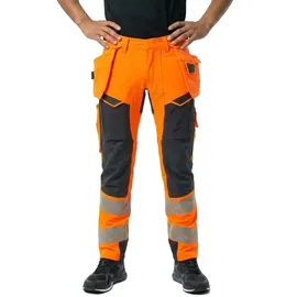 Mascot Warn-Stretchhose mit Hängetaschen ULTIMATE STRETCH Hose, hi-vis orange/schwarzblau