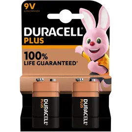 Duracell Plus 9V 6LR61 E-Block Batterie - 2er-Pack
