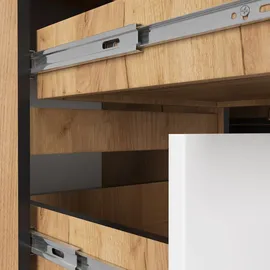 akord furniture factory AKORD B20 links in der Farbe Eiche Craft mit 3 Schubladen Front Weiß Eichenfarben