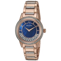 Bulova Damen Analog Quarz Uhr mit Edelstahl Armband 98L247