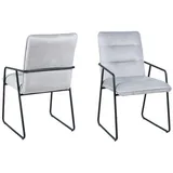 Möbilia Armlehnstuhl 2er-Set MECHELEN | grau