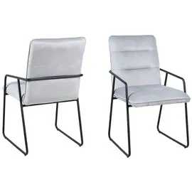 Möbilia Armlehnstuhl 2er-Set MECHELEN | grau