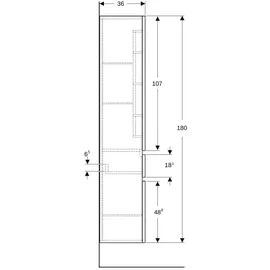 Geberit Renova Plan Hochschrank 39 x 180 x 36 cm Nussbaum Holz