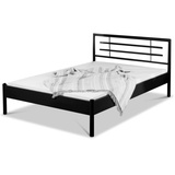 BedBox Metallbett Modell Lia mit klassischem Kopfteil, stabil und langlebig schwarz 140 cm x 200 cm