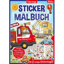 Media Verlag Sticker Malbuch - Feuerwehr, Baustelle, Fahrzeuge