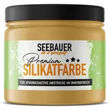 SEEBAUER diy Silikatfarbe Beige 300ml für Innen (No. 400 Banana Splitt) Atmungsaktive Mineralfarbe für Allergiker - Abwaschbare Wandfarbe - Beigetöne hohe Deckkraft