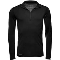 Kaipara - Merino Sportswear Langarmshirt Merino Zip-Neck Herren Slimfit 150 (1-tlg) aus reiner Merinowolle Made in Germany schwarz L