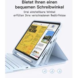 Inateck Tastatur Hülle kompatibel mit iPad Air 6 11 Zoll 2024, iPad 10 Gen. 2022, iPad Air 5/4 (2022/2020) 10,9 Zoll, iPad Pro 11 4/3/2/1, QWERTZ, mit Stifthalter, Abnehmbar, KB04002