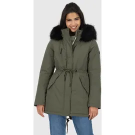 Alife & Kickin Winterjacke ALIFE & KICKIN "Damen KierseyAK A Winterjacke, gefütterte Jacke", Damen, Gr. M, grün (olive drab), 100% Polyester, Jacken Winterjacke, Kurzer Mantel mit weichem Teddy-Innenfutter und abnehmbarer Kapuze