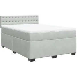 vidaXL Boxspringbett 140 x 200 cm Hellgrau