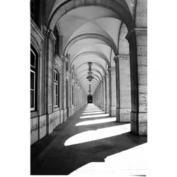 Poster REINDERS "Säulenportal Gebäude - Fotografie - Kunst", schwarz (farbe bild(er): schwarz, weiß), B:61cm H:91,5cm, Papier, Bilder