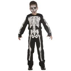 Party x People Zombie-Kostüm PxP 125971 – Skelett Boy – Kinder Kostüm Overall schwarz 152 – 152