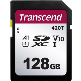 Transcend SDHC/SDXC420T (SDXC, 128 GB, U1, UHS-I), Speicherkarte