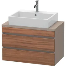 Duravit DuraStyle 80 x 47,8 cm, nussbaum natur/basalt matt, für Konsole, 2 Schubkästen