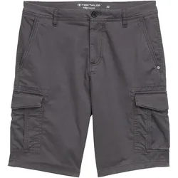 TOM TAILOR Herren Cargo Shorts mit Taschen, grau, Gemustert, Gr. 30