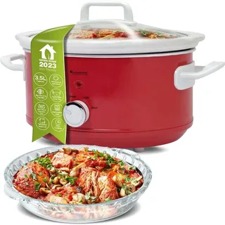 TURBO TRONIC TurboTronic Slowcooker 3,5 Liter Schongarer mit Anbratfunktion & Warmhaltefunktion Langsamkocher Schmortopf Gartopf Sous Vide Garer