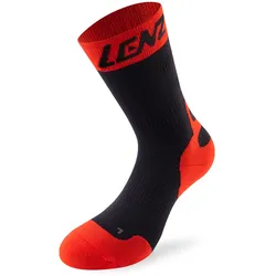Lenz 6.0 Mid Kompression Socken, schwarz-rot, Größe 45 46 47 für Männer