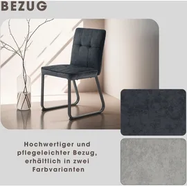 byLIVING Esszimmerstuhl Talea Cord grau 2er Set