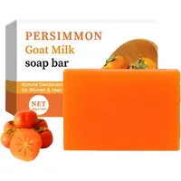 Kaki Seife, Rhoms Presimmon Soap, Kernseife Natur mit Kaki-Extrakt von Entfernung Körpergeruch für Männer Frauen, Aufhellende Badeseife Tiefenreinigung für Gesicht und Körper, Peeling, Glättend (1)