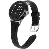 SeNool Armband für Google Pixel Watch 2 / Pixel Watch 1, [Echt Lederarmband], Ersatzarmband Uhrenarmband Armbänder für Google Pixel Watch 2 2023 / Google Pixel Watch 1 2022 - Schwarz