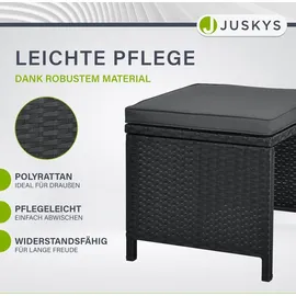 Juskys Polyrattan Sitzgruppe Baracoa XXL 13-teilig – Gartenmöbel wetterfest stapelbar für Garten