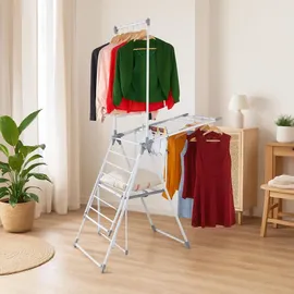 Relaxdays Flügelwäscheständer 15 m weiß