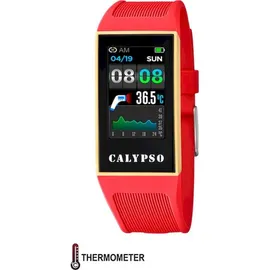 Calypso Smartime Fitness Tracker Armbanduhr K8502/3 Uhr / 3 aus der SMARTWATCH-Kollektion, 23,80/41,30 mm Gehäuse mit pinkfarbenem Kautschukarmband für Damen