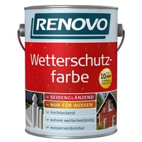 Renovo 5 Liter Wetterschutzfarbe sepiabraun RAL8014 10 Jahre Langzeitschutz