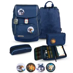 Belmil Comfy Plus Premium Schulranzen Set 5-teilig Topographic Topographic Schulrucksack
