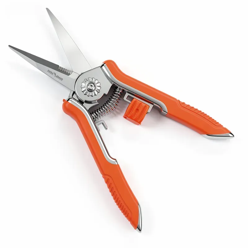 FLORA GUARD Mikrospitze-Geschnittsreiß, 6,5 Zoll Geschnittsscheren mit Soft-Touch-Griff, Edelstahl (Orange)
