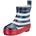 Halbschaft-Gummistiefel gestreift Blau 19