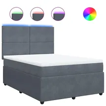 vidaXL Boxspringbett 140 x 200 cm Dunkelgrau