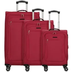 Cocoono Monterrey 4 Rollen Kofferset 3-teilig mit Dehnfalte  rot