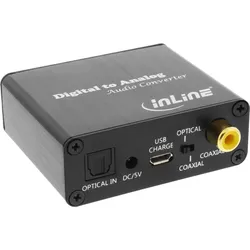InLine® Audio DA-Wandler, Toslink & Cinch Eingang zu Cinch Stereo Ausgang, USB