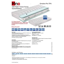 Hn8 Schlafsysteme Emotion Pro TFK 90 x 190 cm H4