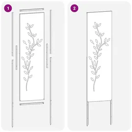 vidaXL Garten dekoratives Panel Weiß 32 x 140 cm Kaltgewalzter Stahl